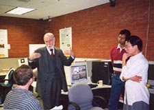 Cerf speaks with IMSC students.